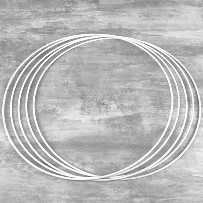Structure D'abat-jour Diamètre 90 Cm Avec Anneaux époxy Blanc - Pour Douille E27 40 Mm, Création Et Customisation Luminaire - 7