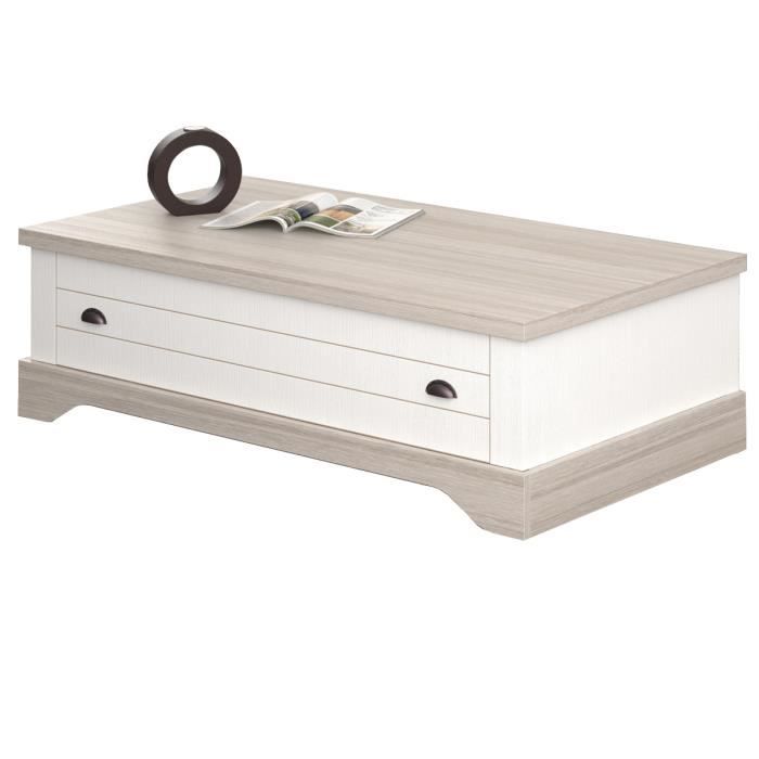 Table Basse Rectangulaire 140 Cm En Bois Avec Un Tiroir Coloris