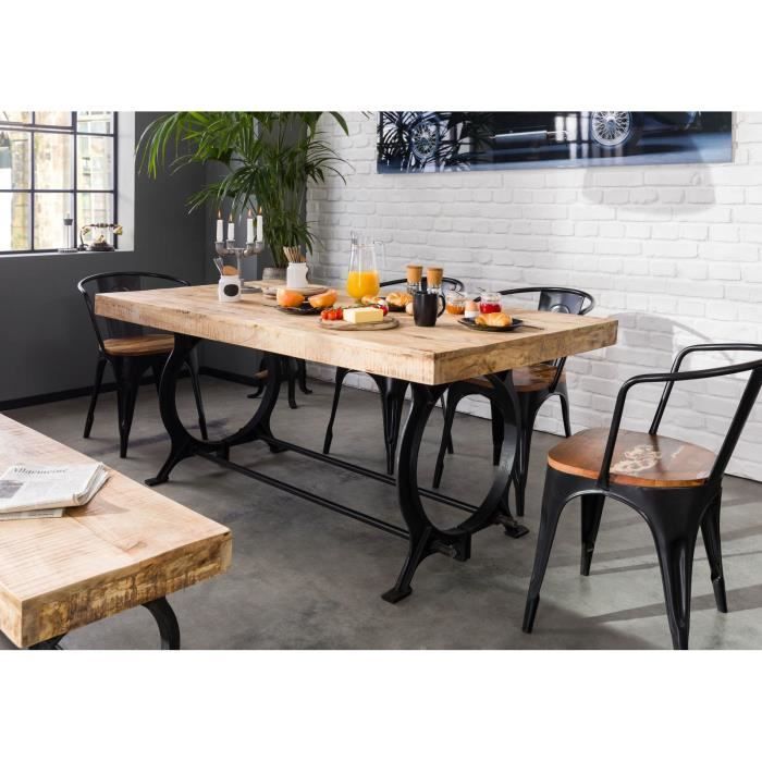 Table à manger 220x100cm - Fer et bois massif recyclé laqué - INDUSTRIAL #29 Table à manger 220x100cm - Fer et bois massif recyclé laqué - INDUSTRIAL #29