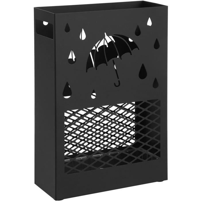 Wakects Porte-Parapluie Carré Moderne Blanc - Avec Bac Amovible