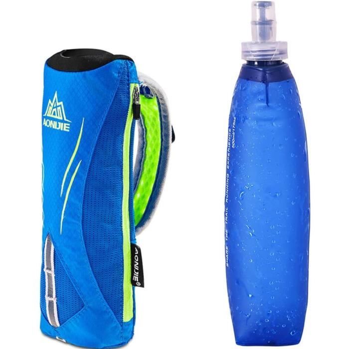 Porte Gourde Bidon + Gourde Pliable à Main de 500 mL pour Trail