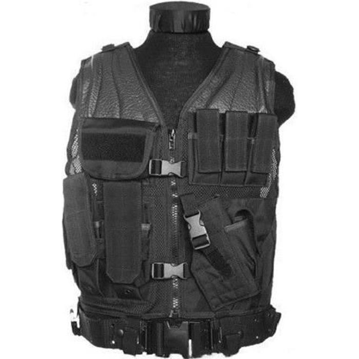 Gilet Tactique Noir Avec Poches Multifonctionnelles TV21 - .xinxingmilitary