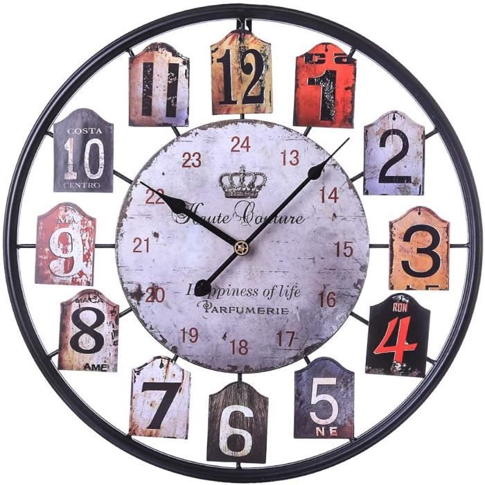 ANNA SHOP Ø 50 CM Métal Horloge Murale,Pendule Murale Design,Horloge Murale Silencieuse,Horloge Murale Geante ANNA SHOP Ø 50 CM Métal Horloge Murale,Pendule Murale Design,Horloge Murale Silencieuse,Horloge Murale Geante