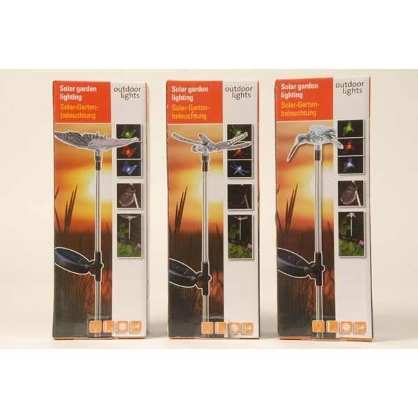LAMPE SOLAIRE TUTEUR LIBELLULE LED COULEUR CHAN…