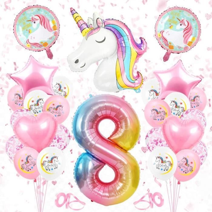 Licorne Ballon Anniversaire 8 An Fille 1er Anniversaire Filles Rose Enorme Licorne Ballon 8 Numero Ballon Licorne Cdiscount Maison