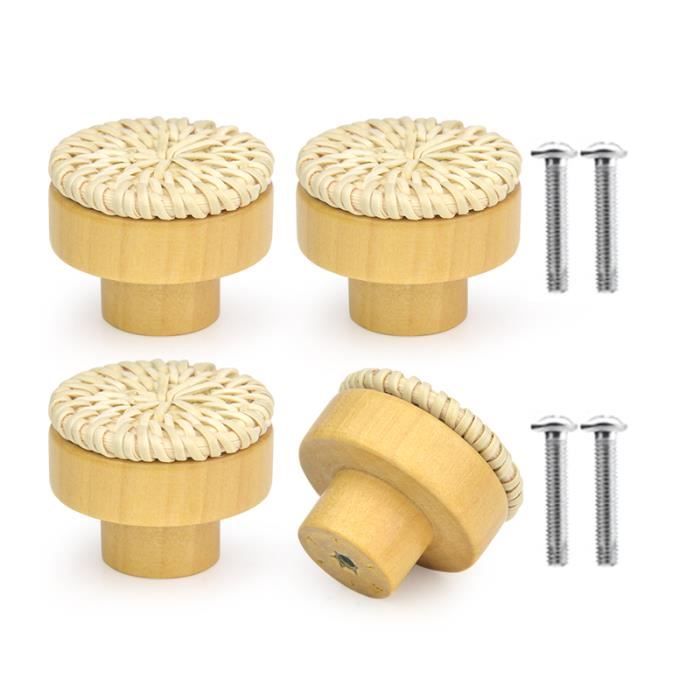 Lot De 4 Poignées Rondes En Bois De Rechange Pour Sac Fabriqué à