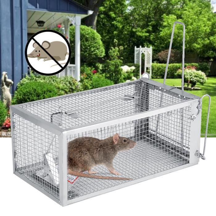 Fdit Piège à souris 26.2 * 14 * 11.4 cm Cage de piège à rat petit animal vivant ravageur rongeur souris contrôle appât capture