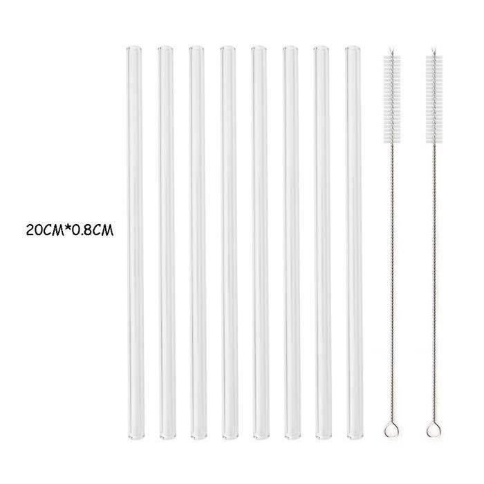 Dioche paille réutilisable Paille à boire en verre écologique