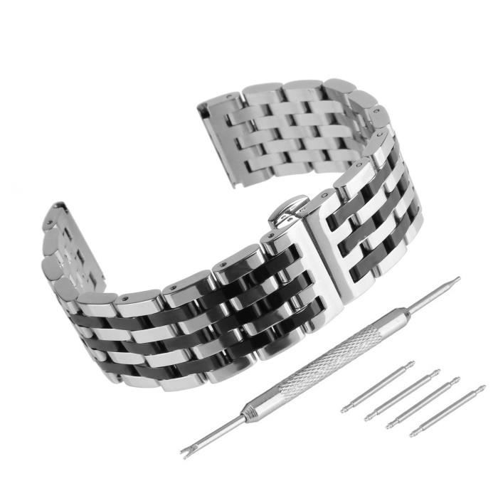 Beauty7 Bracelet Montre Acier 20mm-22mm Bande du Montre Boucle Deployante  en Acier Remplacement Bande de Poignet Etanche Homme Fe , - Achat/vente  montre - Cdiscount