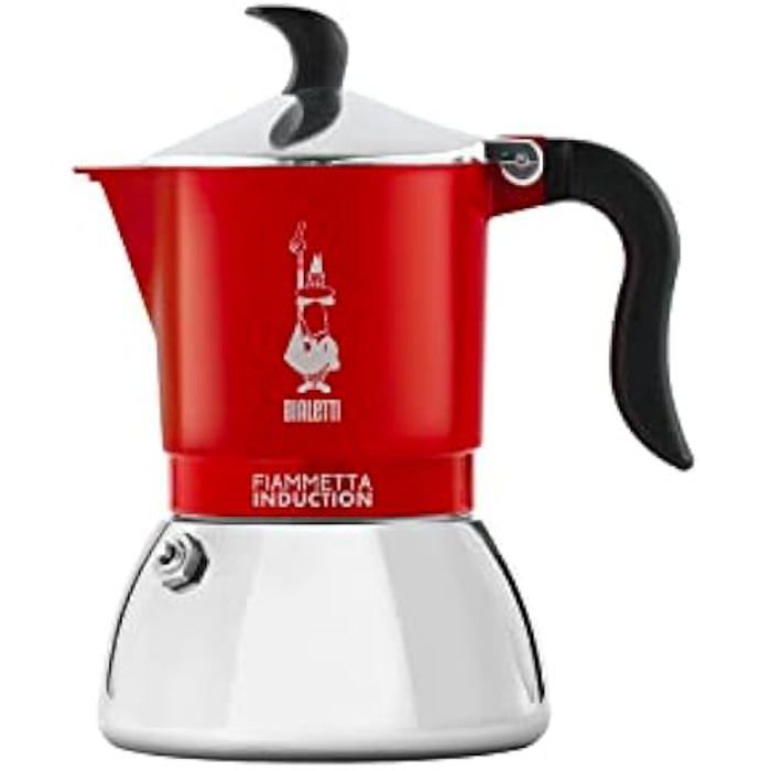 Cafetière à Induction Bialetti Fiammetta - 2 Tasses - Rouge - Compatible Tous les Feux