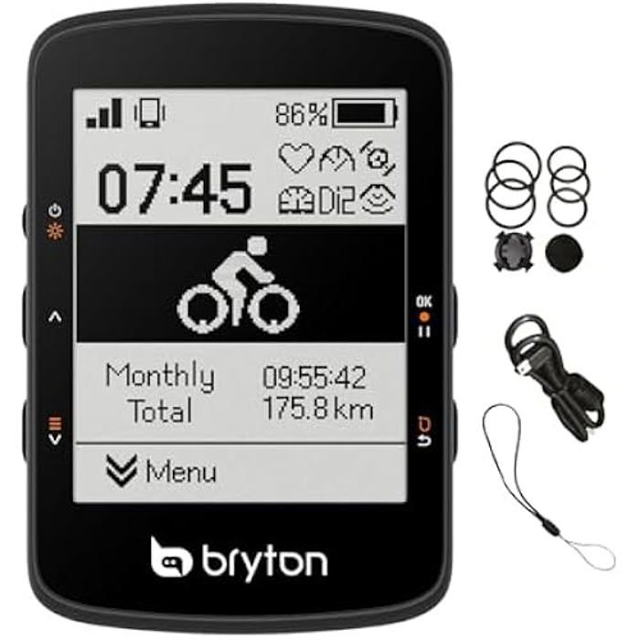 Cycloordinateur - BRYTON - Rider 460E - Écran 26 mono LCD - 32 h dautonomie - Navigation virages & compatible radar