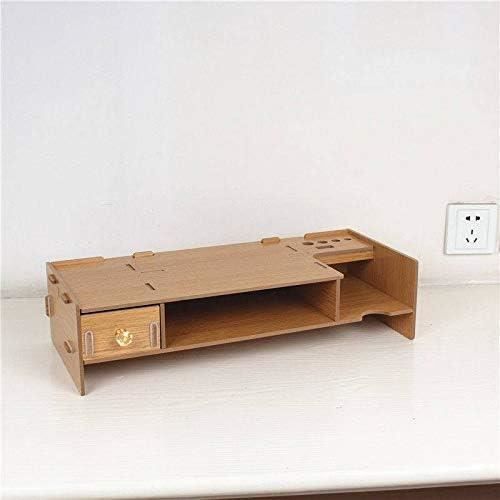 Rehausseur Ecran Support de Moniteur Double Bureau D'angle en bois