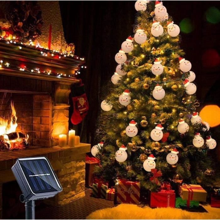 Lampes Solaires Jardin Bonhomme De Neige - Décoration Noël Extérieure LED éclairage Allée - Design Mignon Et écolo