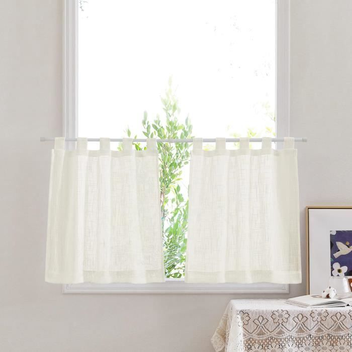 Rideaux Cuisine - Rideau Voilage Court Voile Beige Clair Décoration De ...