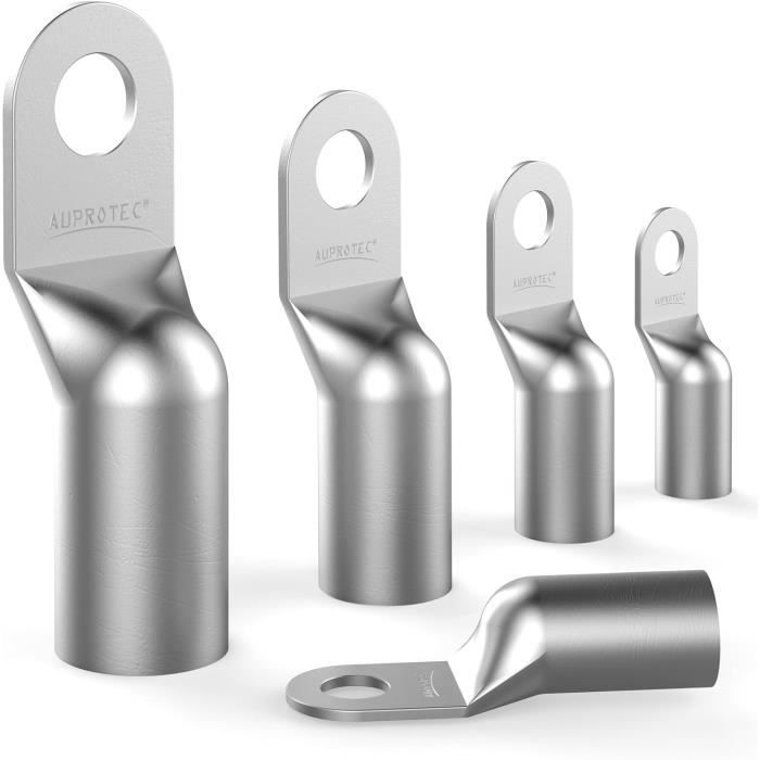 Auprotec Cosses Tubulaires 25 Mm² M8 - Connecteurs Cuivre Étamé Unisoli Pour Câbles Électriques