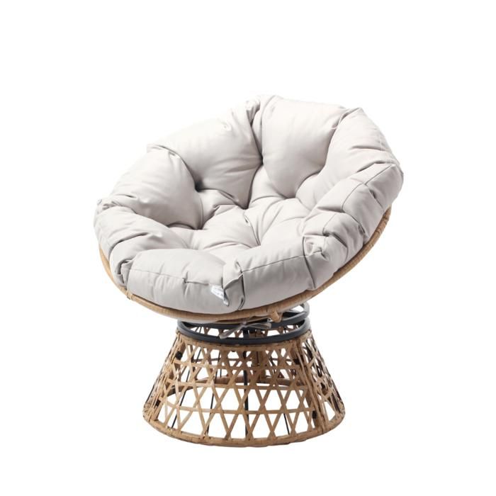PAPASAN - Fauteuil effet rotin avec coussin PAPASAN - Fauteuil effet rotin avec coussin