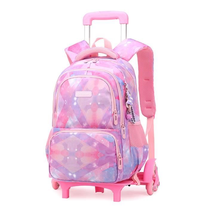 Sac à Dos à Roulettes Pliable Avec Chariot Aluminium - Hauteur Réglable 43/66/90 Cm - 6 Roues Pour Escaliers - Pour école Et Voyage