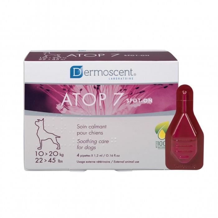 Meilleurs prix pour DERMOSCENT ATOP 7 SPOT-ON pour chien et chat - 4 pipettes 10 - 20kg