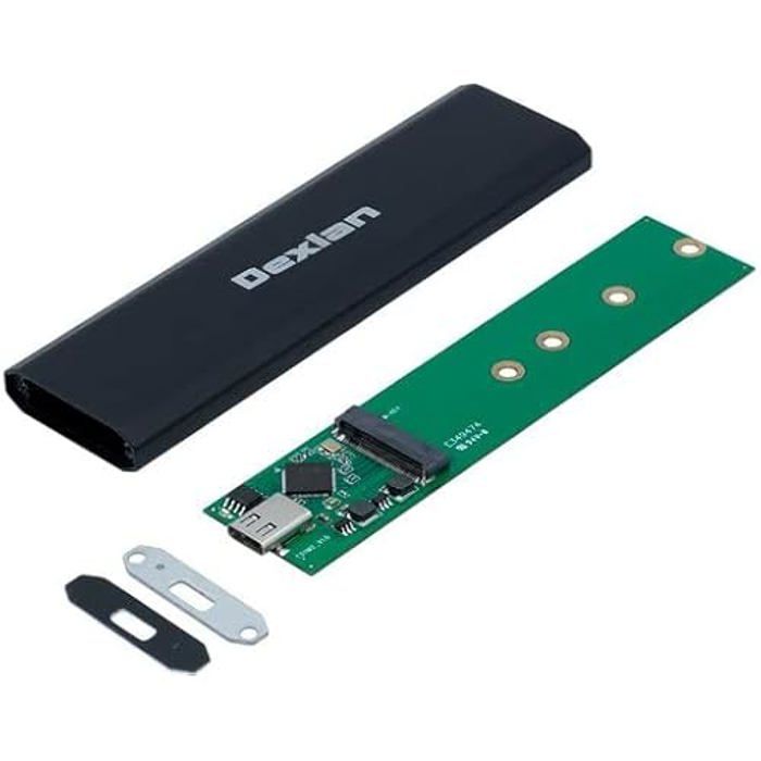 DEXLAN Boîtier externe USB 3.1 Gen2 Type C SSD .2 PCIe NVMe Débit maximum de 10 Gb/ - vue 2