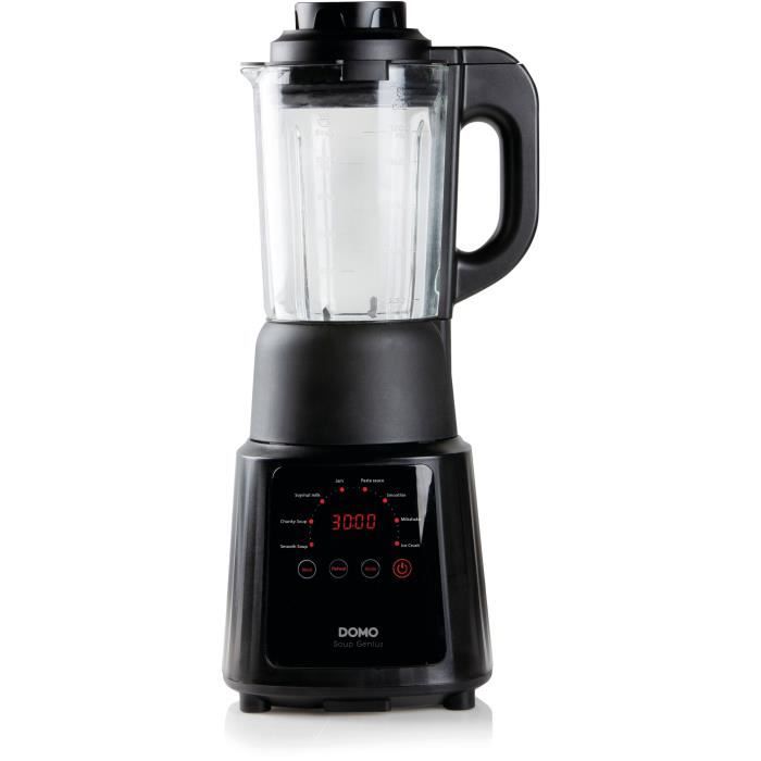 blender multi fonctions - domo - do726bl - 900 w - 1,2 l - 8 programmes - affichage led - noir