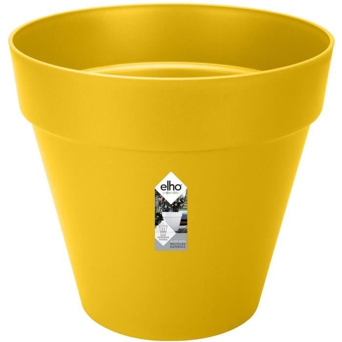 Pot De Fleurs Rond LOFT URBAN Plastique Percé Réservoir Avec roulettes Ø50 Ocre
