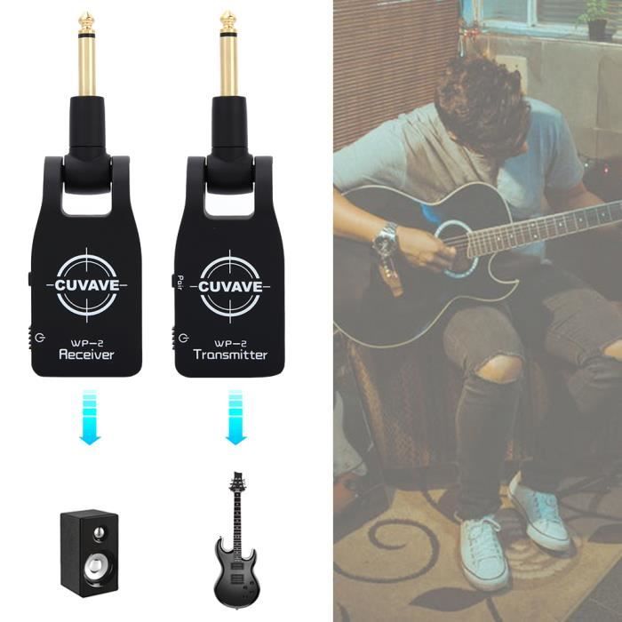 Transmission Audio Professionnelle Système Sans Fil Guitare 2,4 GHz - 2 émetteurs + 1 Récepteur Sans Fil Basse Guitare