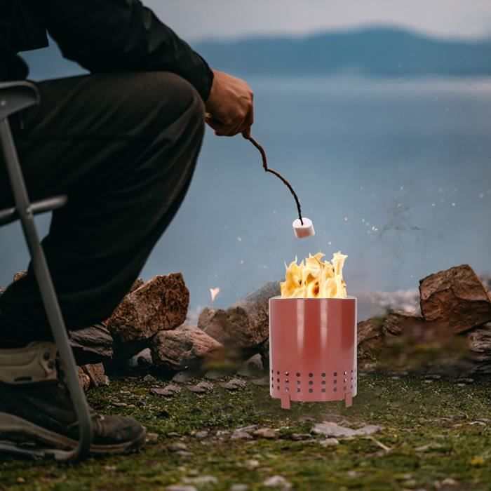 Brasero Extérieur Sans Fumée Navaris - Foyer Portable En Fonte Avec Sac De Transport - Pour Jardin, Camping, Pique-nique