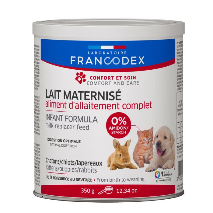 Comparer les prix de Lait maternisé - FRANCODEX - 350 g - Pour chiot, chaton, lapereau - Sans amidon - Digestion optimale