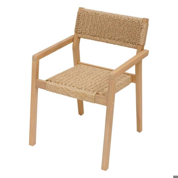 Lot de 2 fauteuils de salon de jardin Temeira acacia et texaline - Hespéride Lot de 2 fauteuils de salon de jardin Temeira acacia et texaline - Hespéride