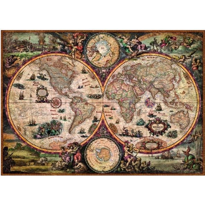 Puzzle Vintage World - MERCIER - 2000 pièces - 68 8 x 96 6 cm - Intérieur - Marron - Adulte