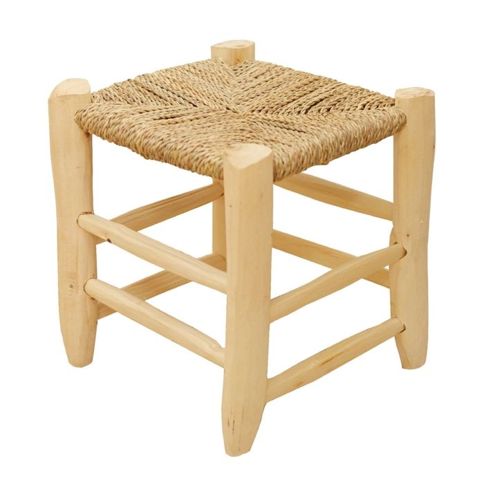 Tabouret Marocain bois de laurier Naturel 30 cm