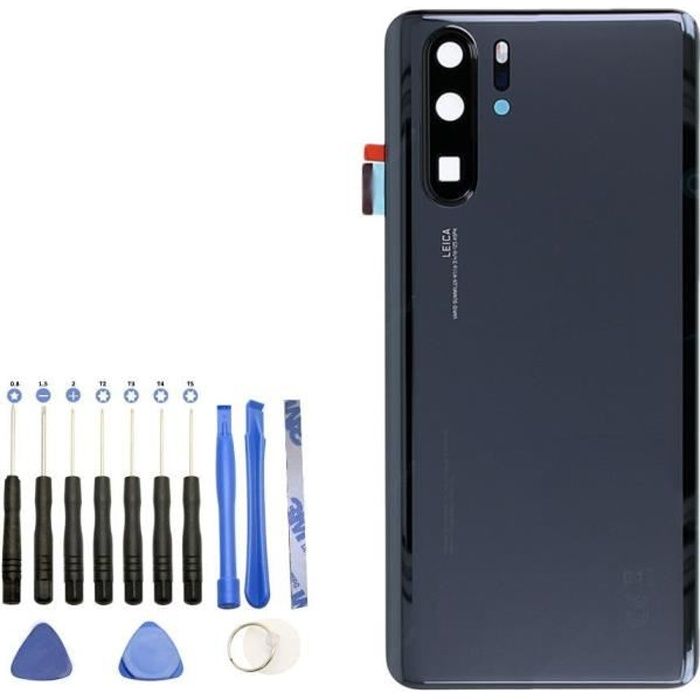 Vitre Cache Batterie Arrière Huawei P20 P30 Pro Lite Face 48MP Adhésif Posé Logo