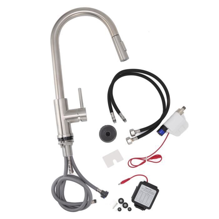 Robinet Tactile DQOK, Inox Et Noir, Pour évier De Cuisine, Neuf