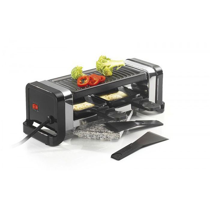 Raclette / pierre /gril Duo noir - KITCHEN CHEF - GR202-350N - 350W - antiadhésive - 2 personnes