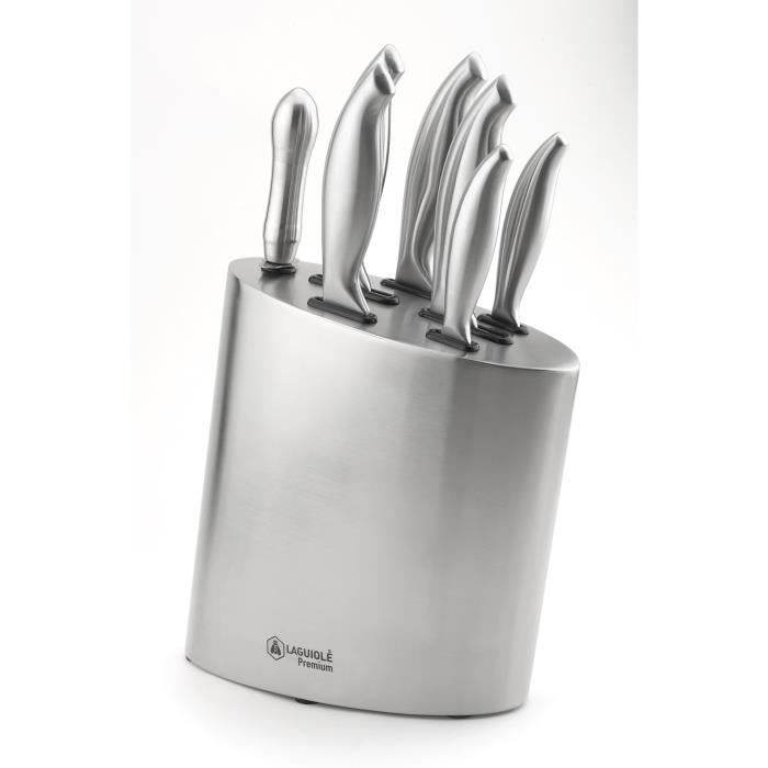 Bloc De 7 Couteaux De Cuisine En Inox Scappi Laguiole Premium Laguiole Qualite Pro Argente Achat Vente Couteau De Cuisine Bloc De 7 Couteaux De Cuisine Cdiscount