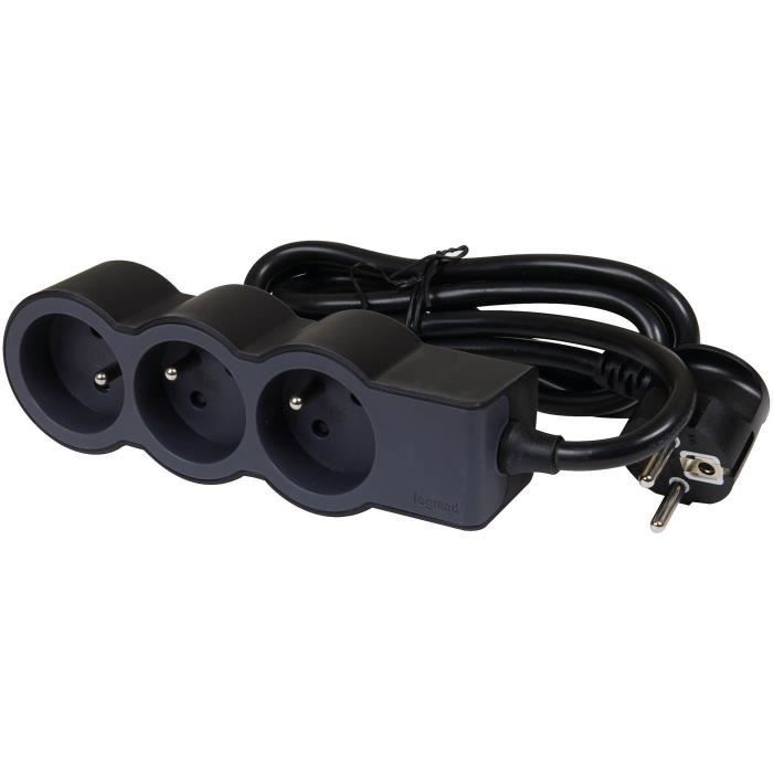 LEGRAND Multiprise FB 3x2P+T standard 1.5m 1mm² - Noir