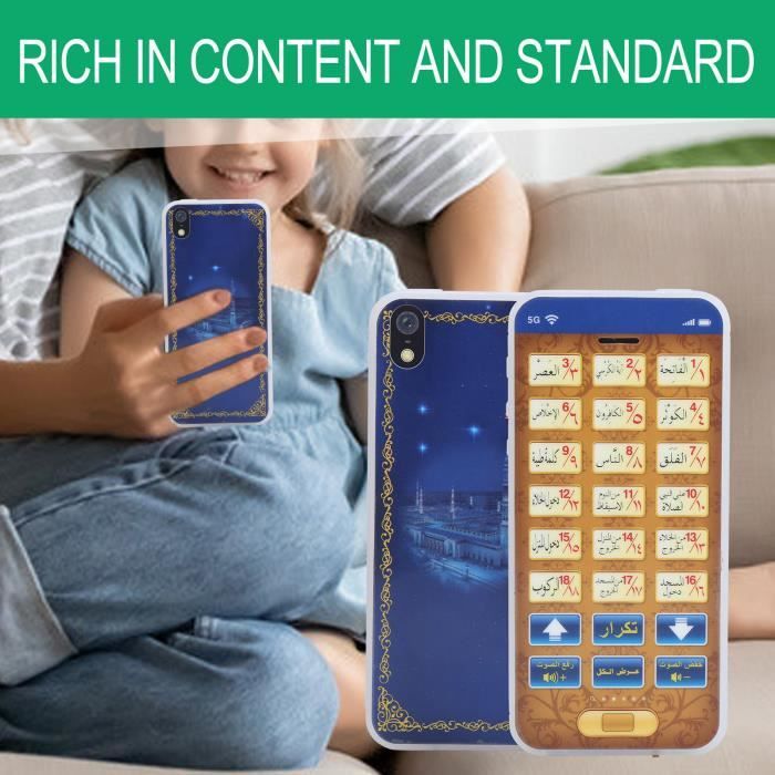 Lv.life Enfants jouet islamique du coran Arabe 18 chapitre coran téléphone apprentissage