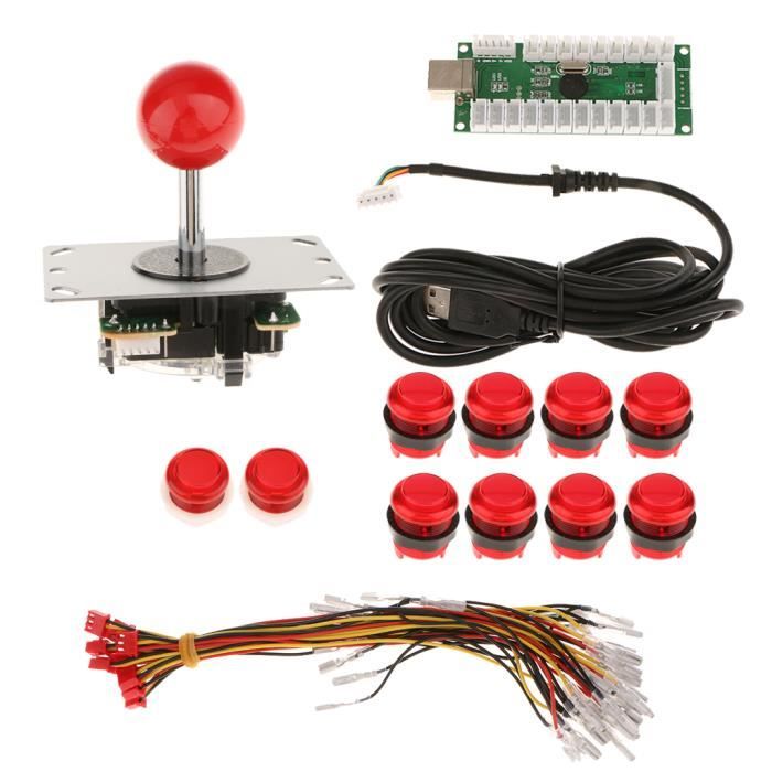 Kit Joystick Arcade 10 Boutons + Encodeur USB - Pour Borne Bartop, Zéro Retard - Neuf Sans Marque