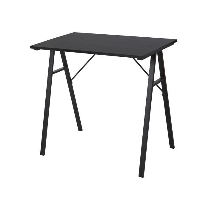 rebecca mobili bureau d'ordinateur table de jeu en bois et acier noir pour bureau maison