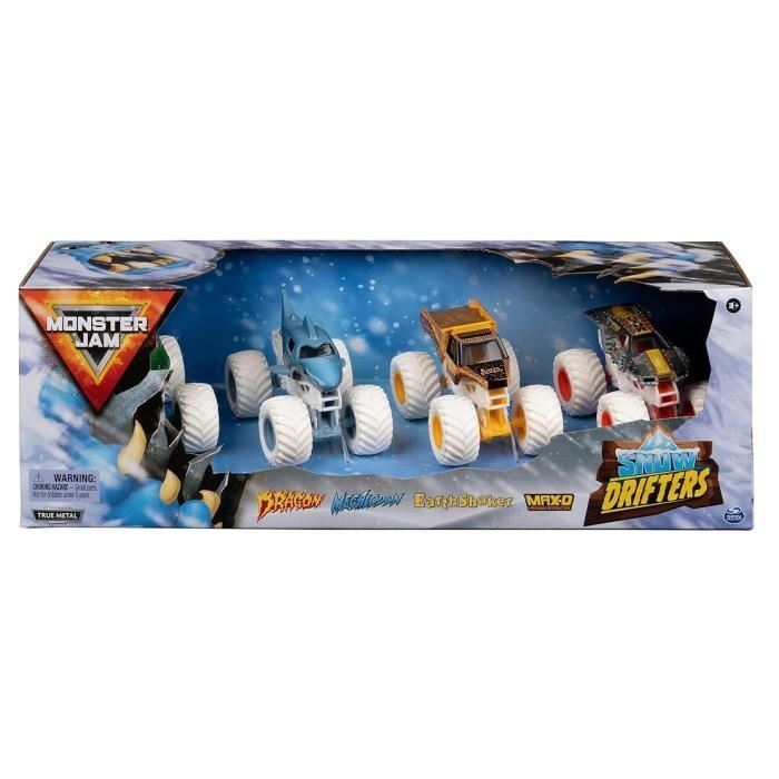 Jouet Monster Jam Pack 4 Vehicules Dragon Megalodon Earth Shaker Max D Die Cast Metal 1 64 Set Trucks carte Cdiscount Jeux Jouets