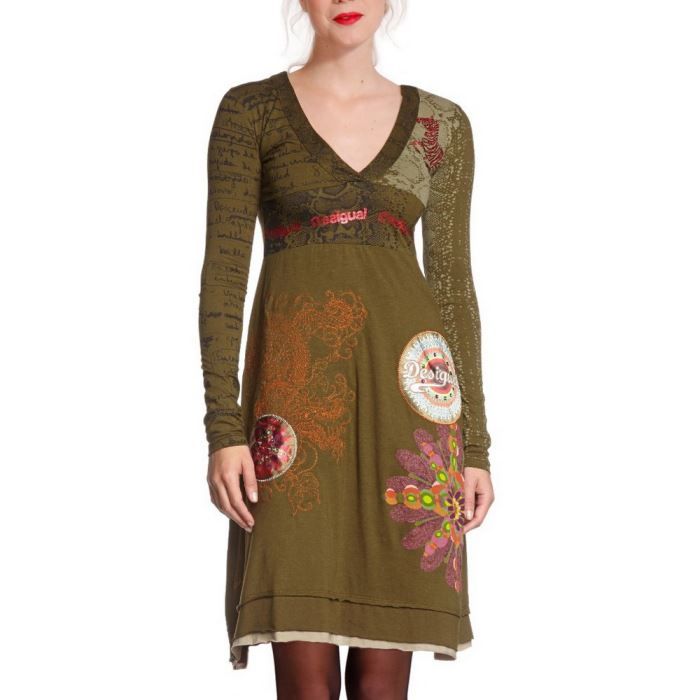 Robe Desigual Fille 7-8 Ans - Motifs Géométriques Noir, Occasion En Excellent état