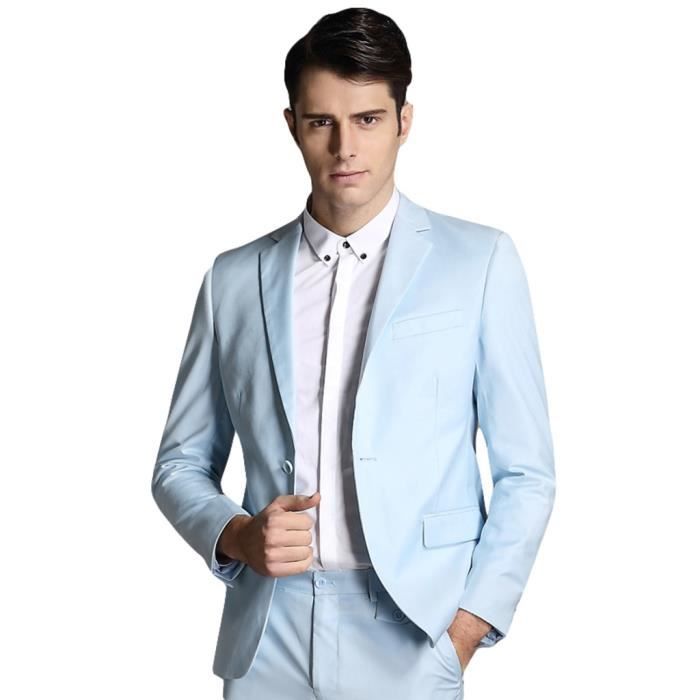 Costume Homme 3 Pieces Mariage Dans Costume Sli Bleu Ciel