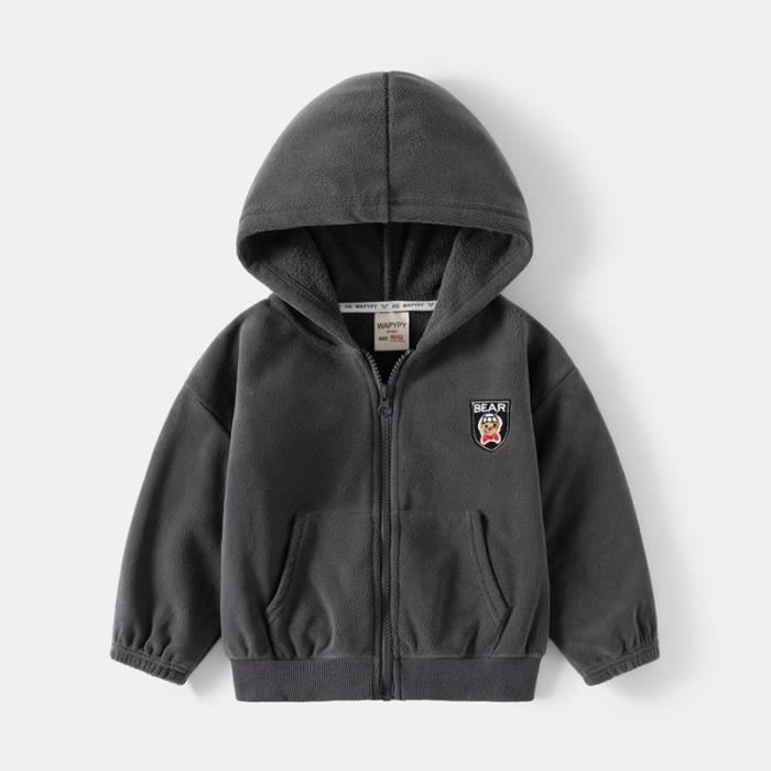 Veste Enfant Sweat Capuche Hyper Chaude – Coupe-vent, Polaire Doublée – Garçon Et Fille – Idéal Pour L'hiver Et L'école