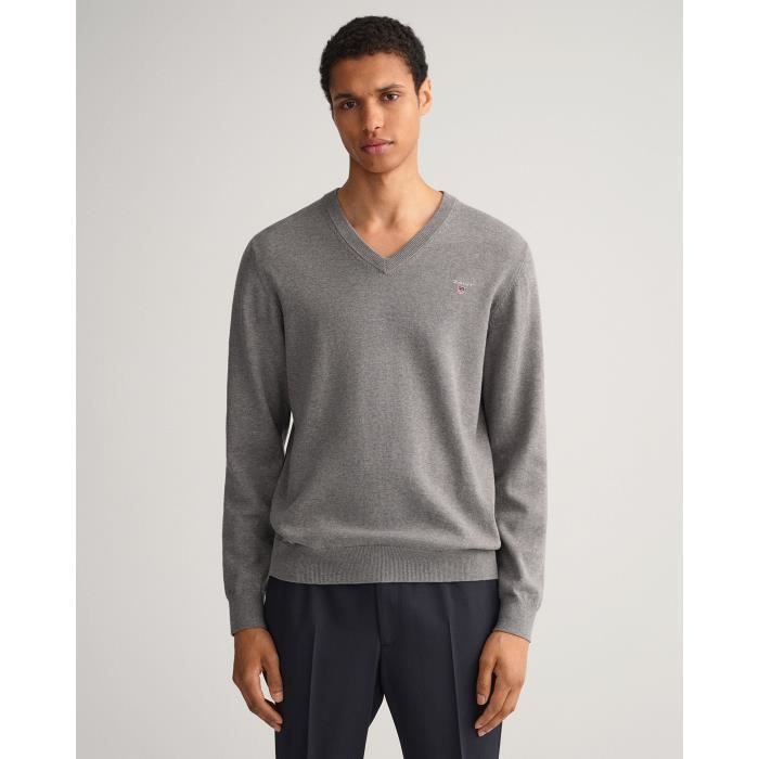 Gant Gant Homme Pull V Neck Anthracite Color Gris Size L Gris Cdiscount Pret a Porter