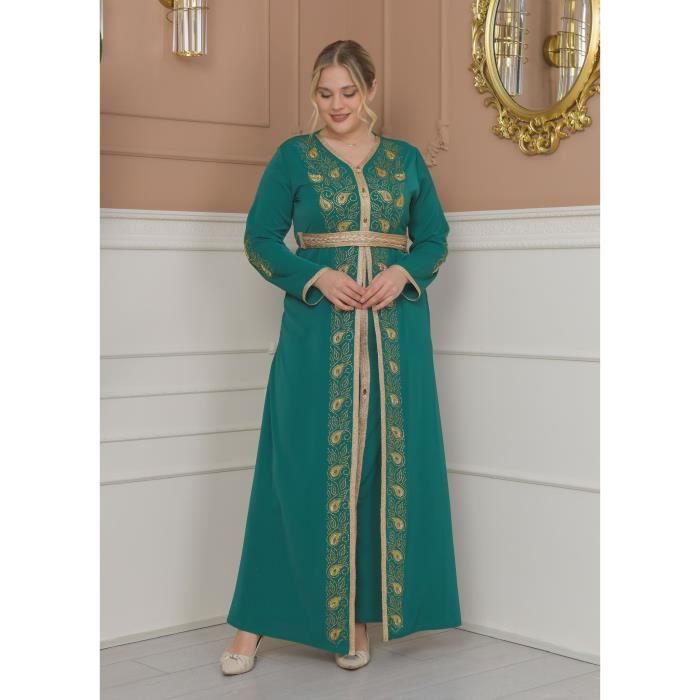 caftan takchita alka abaya vert pantalon karakou robe oriental dubai sari missindya