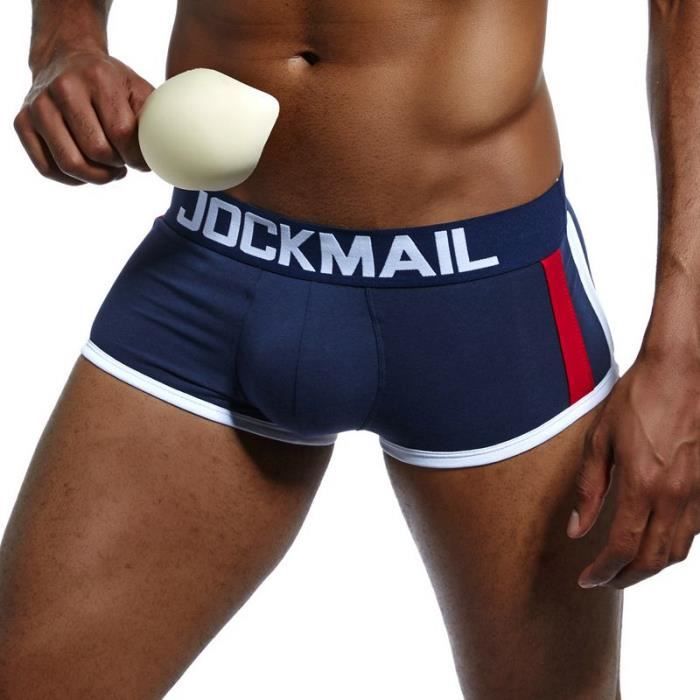 Sous-vêtement,Boxer rembourré pour hommes, sous vêtements Sexy de marque,  rehausseur de renflement, short Push - Type Marine Bleu Blanc - Cdiscount  Prêt-à-Porter