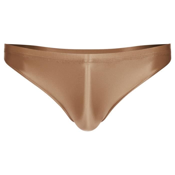 YIZYIF String Homme Sexy Slip de Bain Moulant Brillant Taille