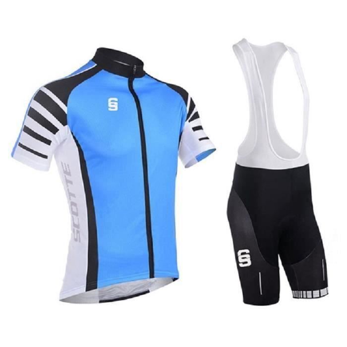 Ensemble Cyclisme Homme 2 Pièces (haut + Pantalon) - Style Sportif Motif Floral - Taille Régulière