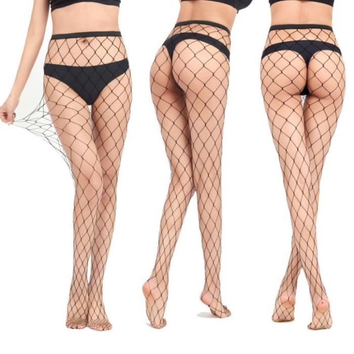 collants résille diamant élasthanne large maille bleu fluo sexy polyvalents extensibles respirants confortables taille unique adaptables glamour audacieux