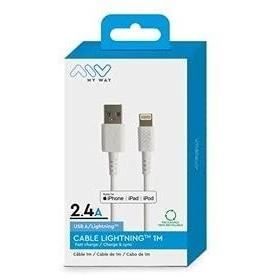 MYWAY CABLE USB-A LIGHTNING 1M BLANC